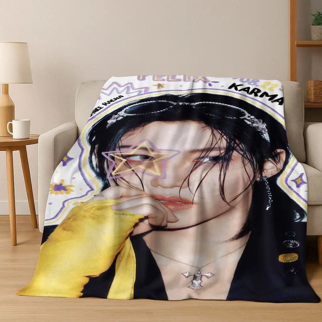 3D K-Pop singer blanket? Vibe. Super soft and cozy throw for like, literally everywhere—bed, couch, picnic, dorm. Major gift energy.