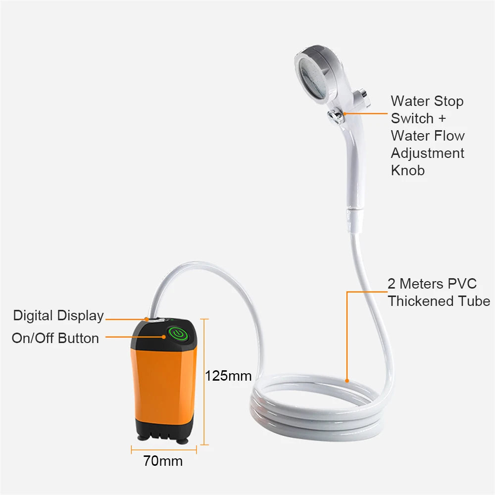 Portable Camping Shower Digital Display for Camping or Pets