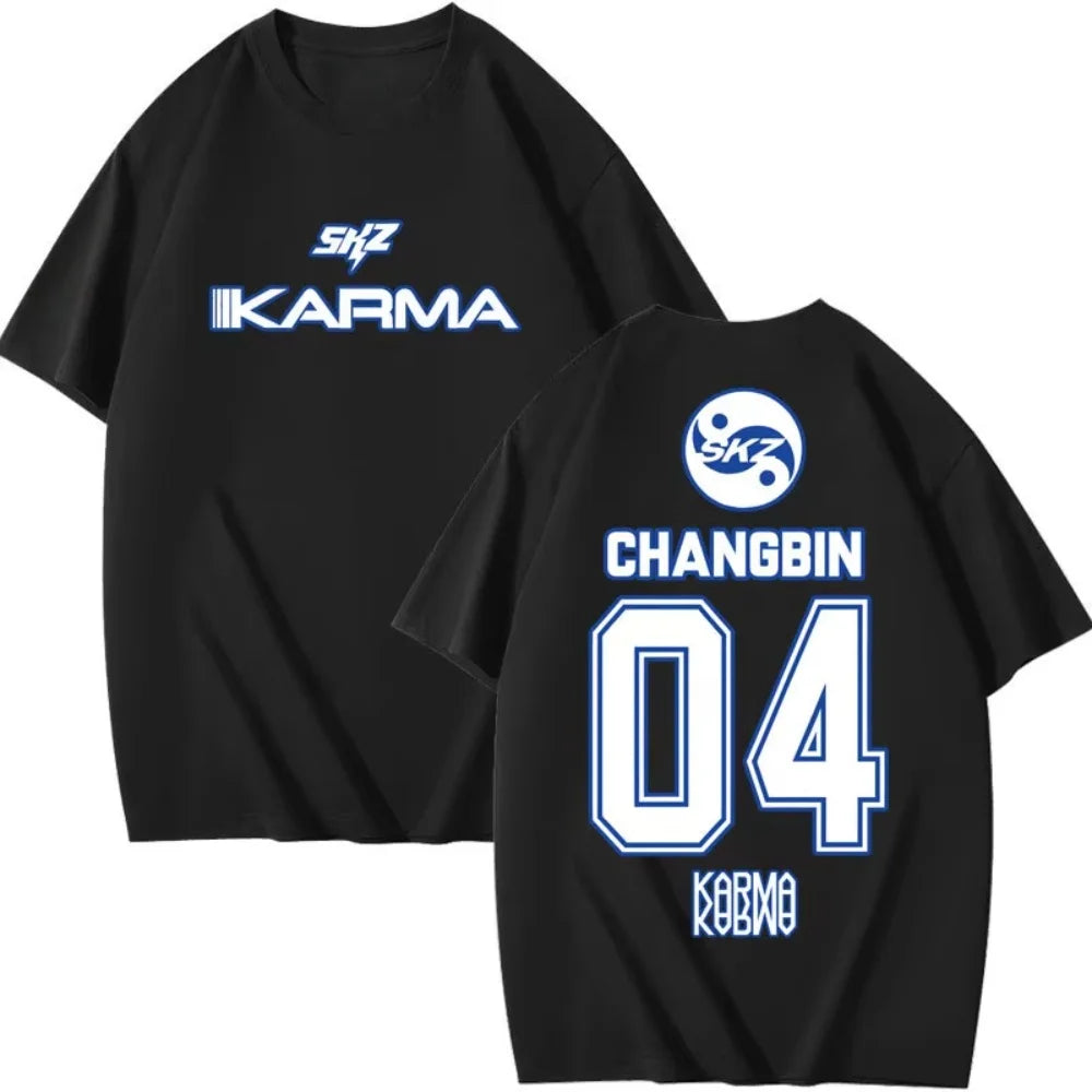 Stray Kids KARMA Aesthetic T-Shirt (Seungmin, I.N, Changbin, Lee Know, Han)