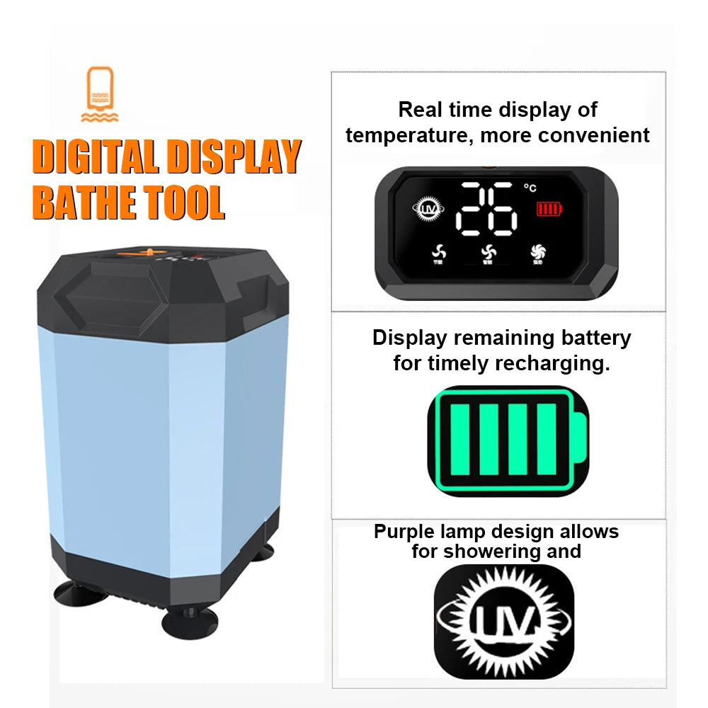 Portable Camping Shower Digital Display for Camping or Pets